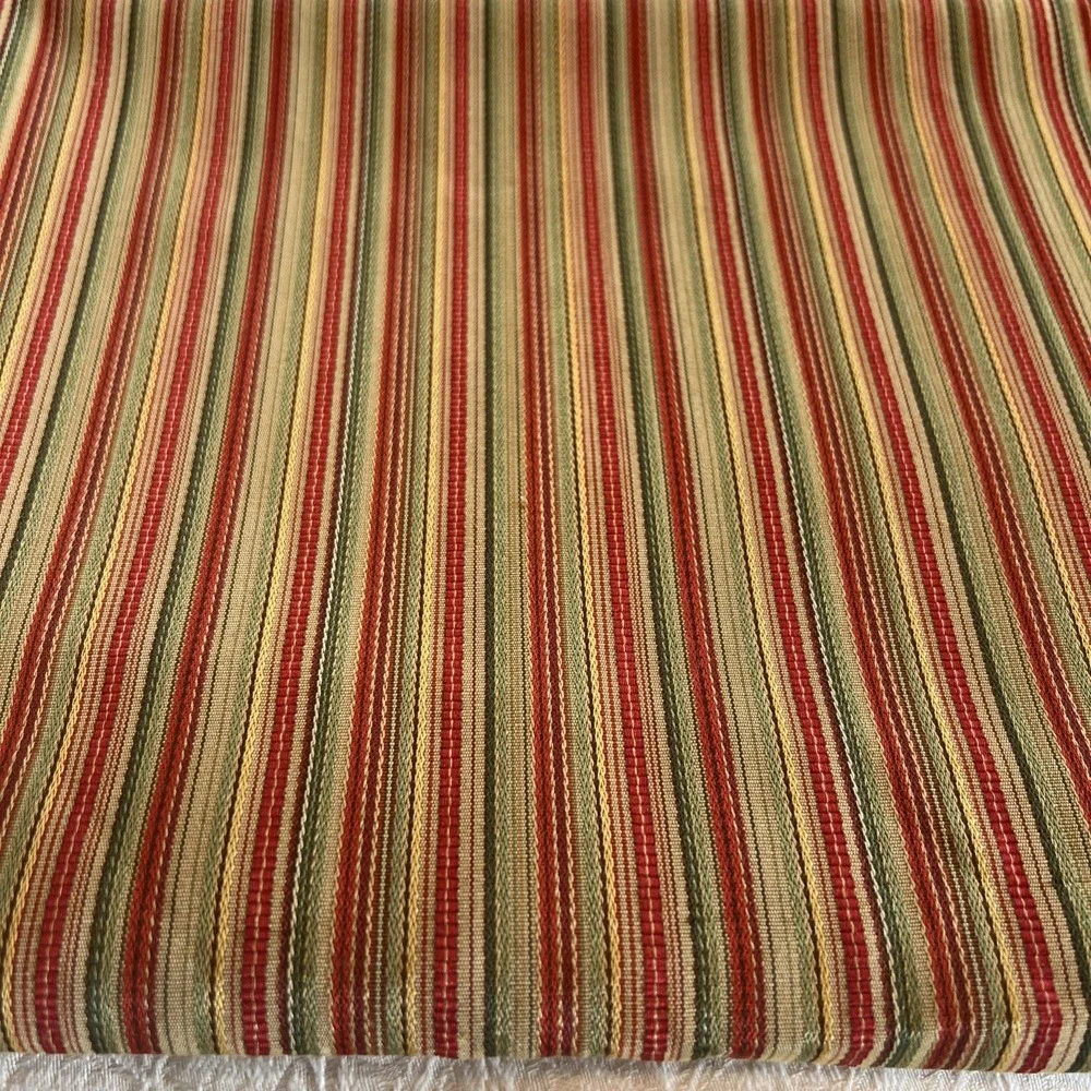Bundle Lot Of Remnant Fabric Upholstery Off White Floral  Stripes Vintage 2000's